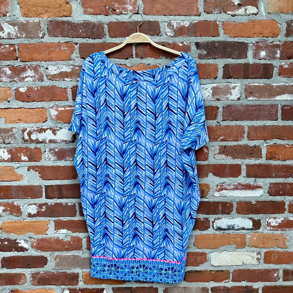 LILLY PULITZER Lowe Costa Verde Engineered Lapis Blue Dress Medium - Picture 2 of 6